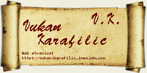 Vukan Karafilić vizit kartica